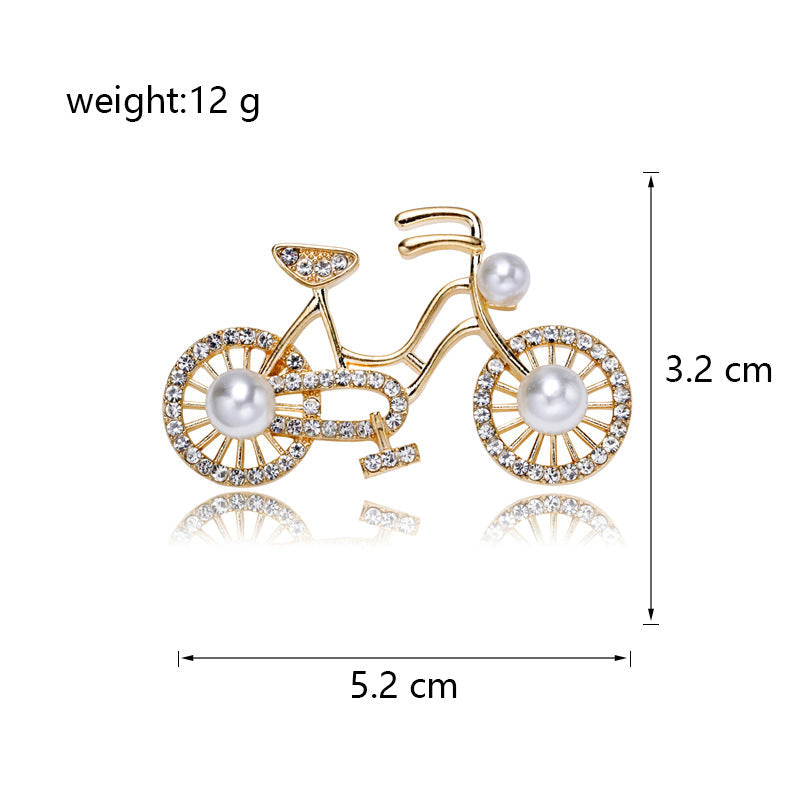 Bicycle Rhinestone Crystal Alloy Brooch PA5708 - view 4