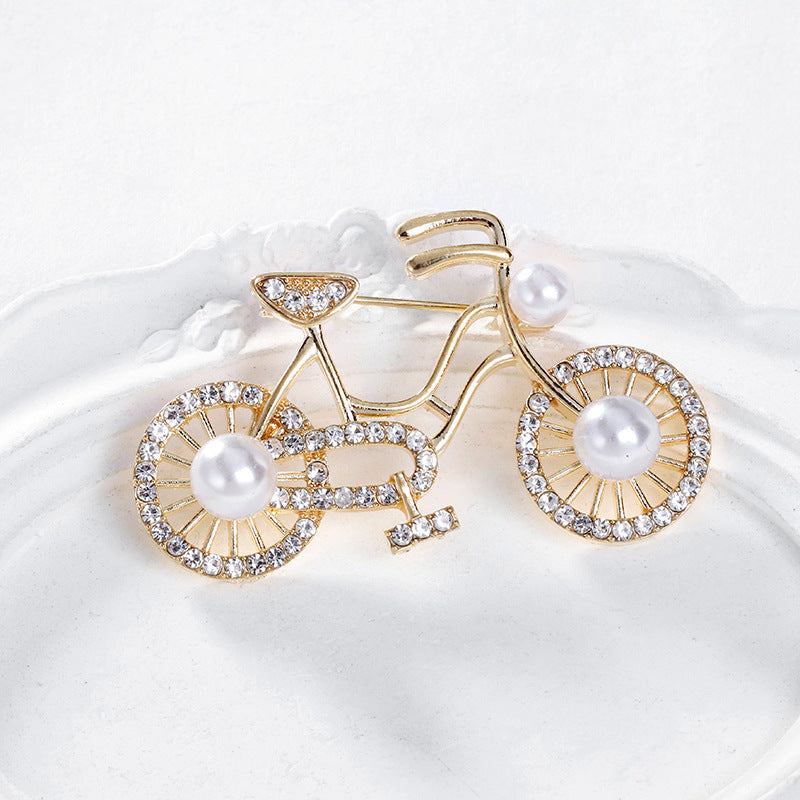 Bicycle Rhinestone Crystal Alloy Brooch PA5708 - view 2
