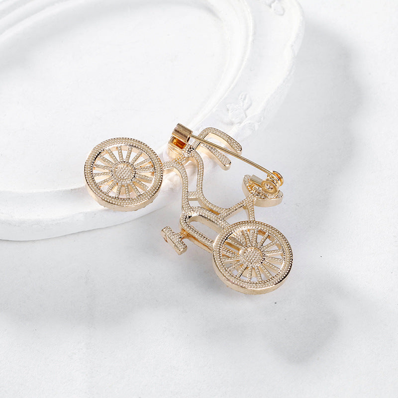 Bicycle Rhinestone Crystal Alloy Brooch PA5708 - view 3
