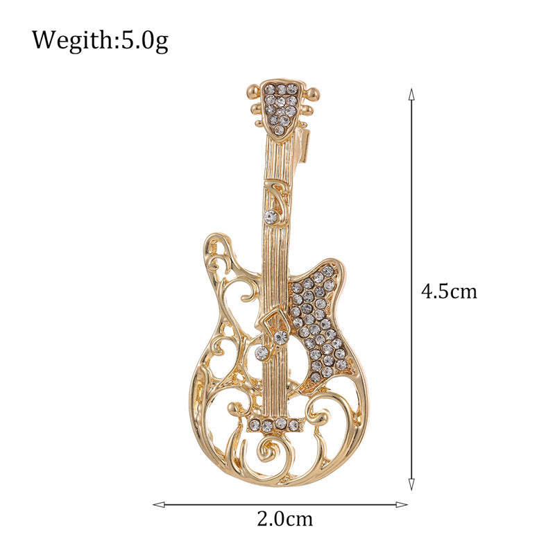 Violin  Rhinestone  Alloy Brooch PA5712