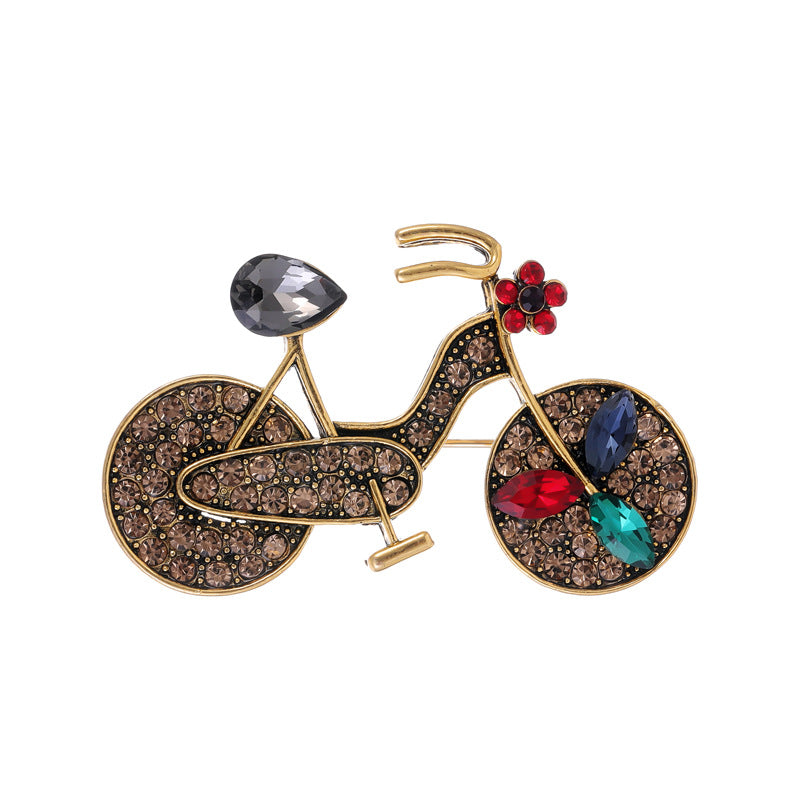 Bicycle Rhinestone Alloy Brooch PA5713
