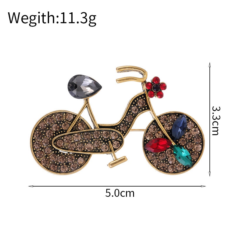 Bicycle Rhinestone Alloy Brooch PA5713