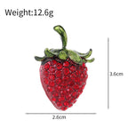 Strawberry Rhinestone-Embellished Alloy Brooch PA5714 - view 2