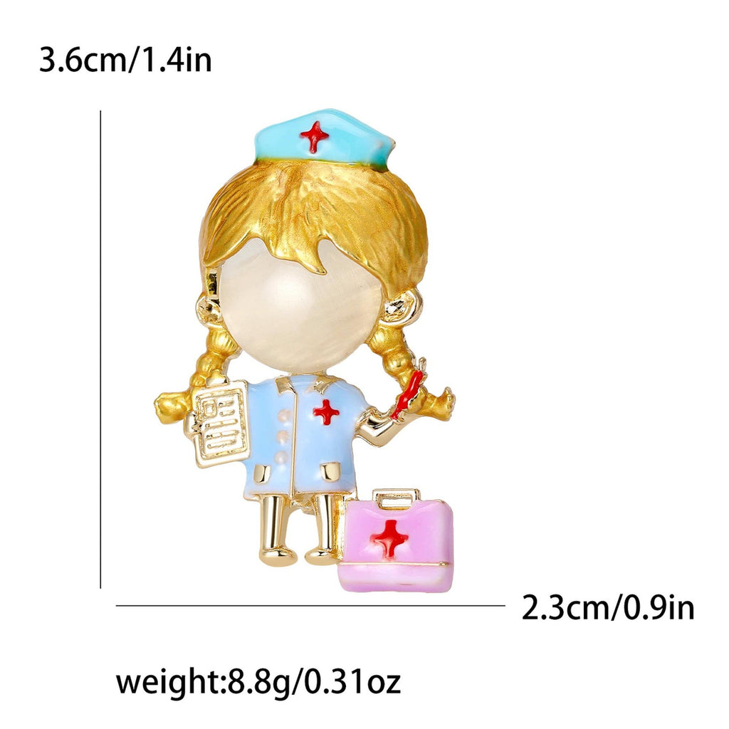 Nurse girl Rhinestone  Alloy Brooch PA5718
