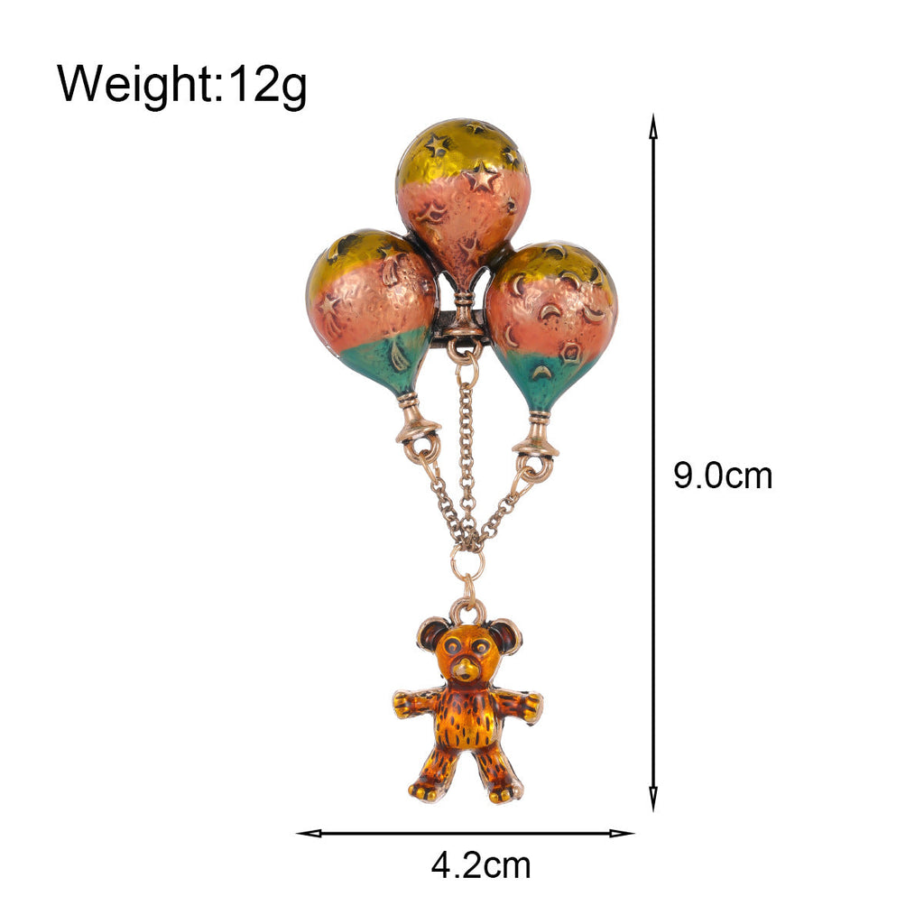 Balloon Bear Rhinestone-Embellished Alloy Brooch PA5720 - view 2