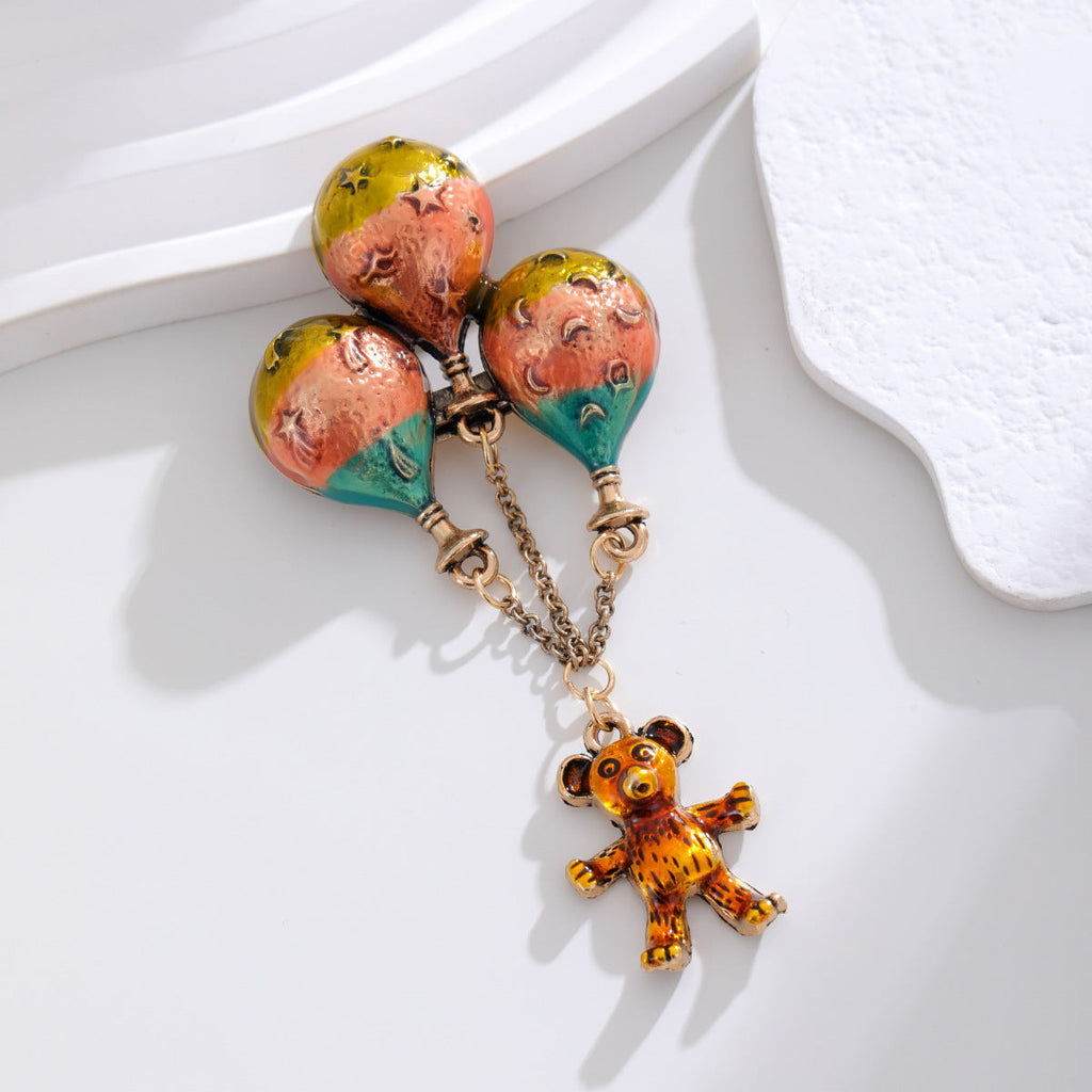Balloon Bear Rhinestone-Embellished Alloy Brooch PA5720 - view 4