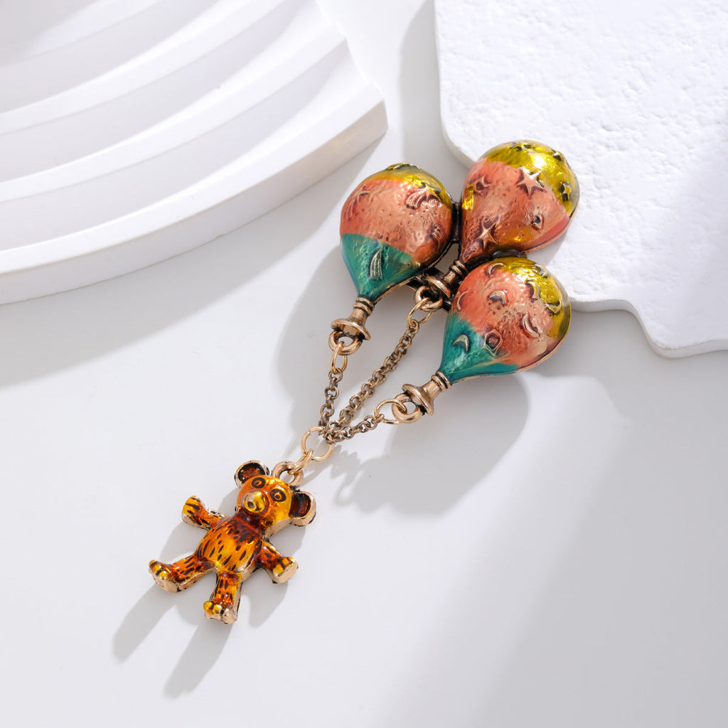 Balloon Bear Rhinestone-Embellished Alloy Brooch PA5720 - view 5