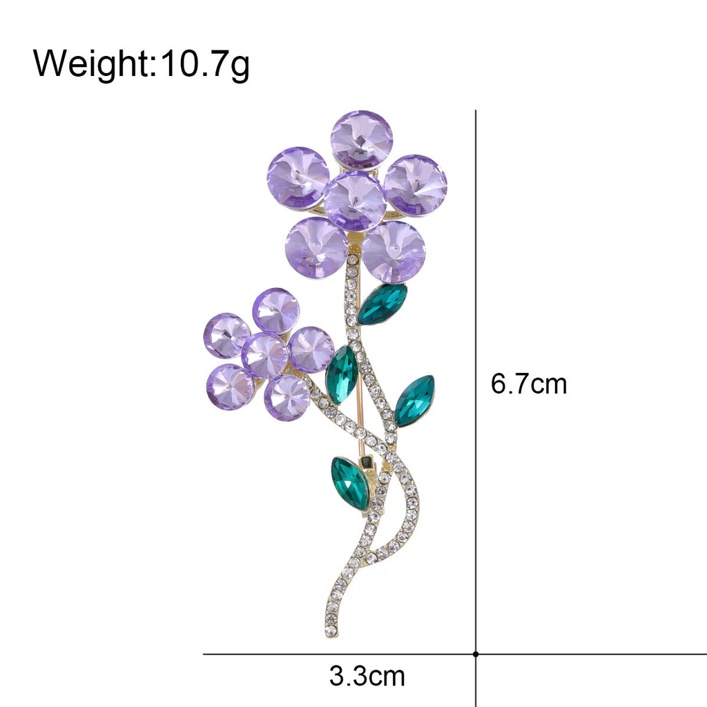 Flower Rhinestone Alloy Brooch PA5725