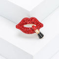 Red Lips  Rhinestone  Alloy Brooch PA5729