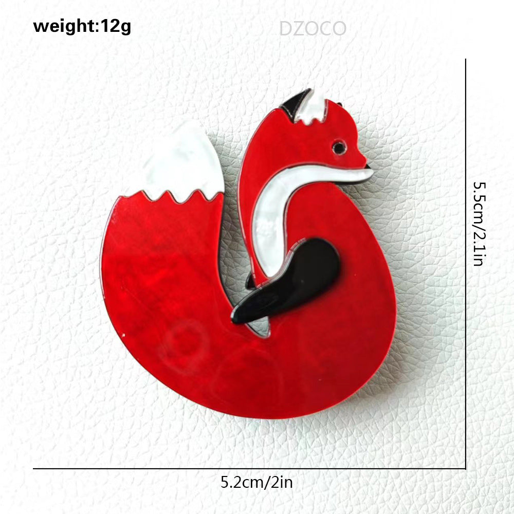 Red Fox Acrylic Brooch PA5738