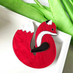 Red Fox Acrylic Brooch PA5738