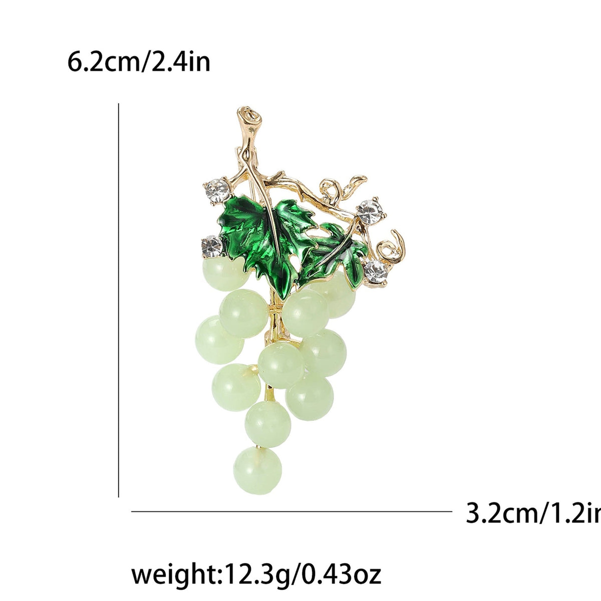 Enamel Inlay Grape Alloy Rhinestone Brooch PA5747