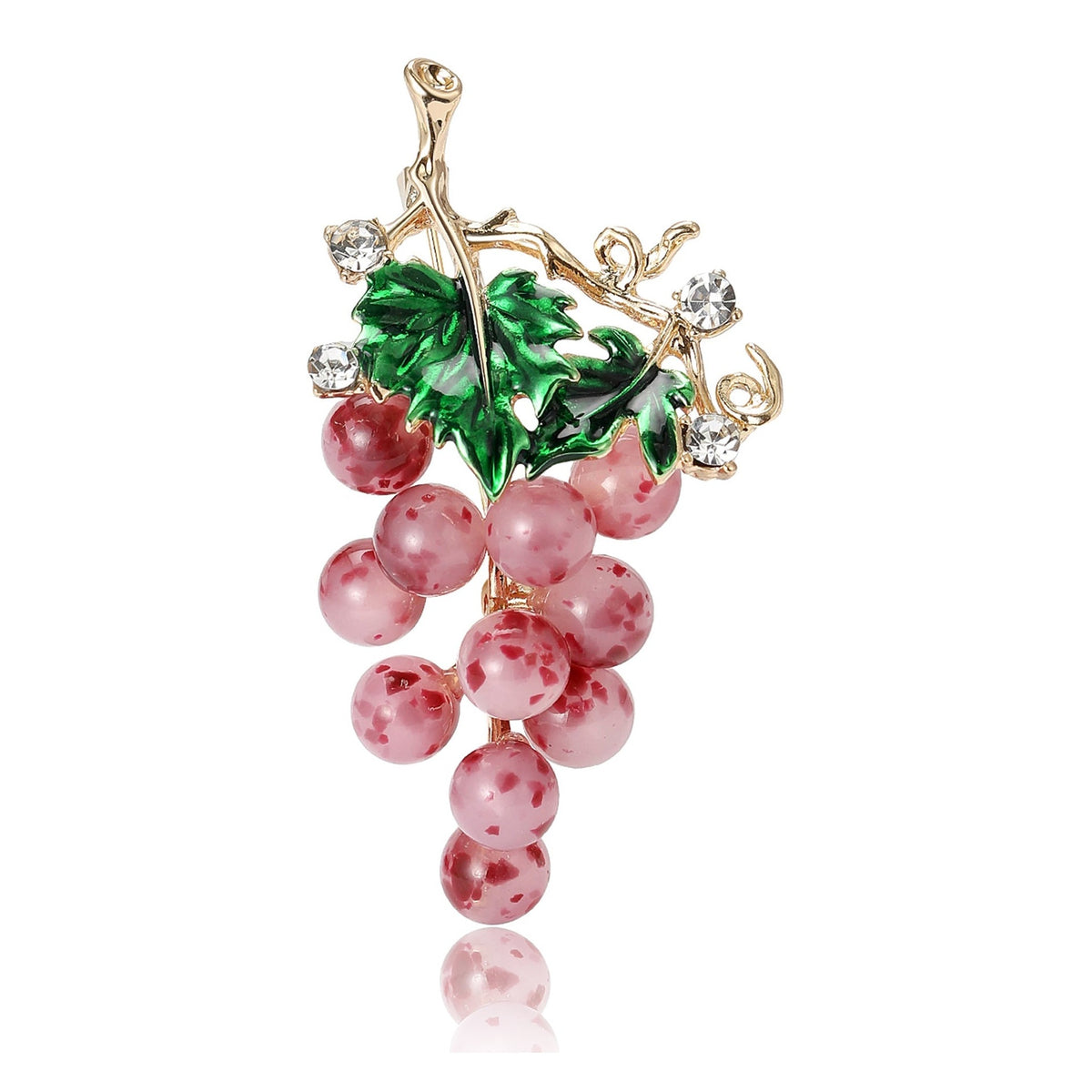 Enamel Inlay Grape Alloy Rhinestone Brooch PA5747