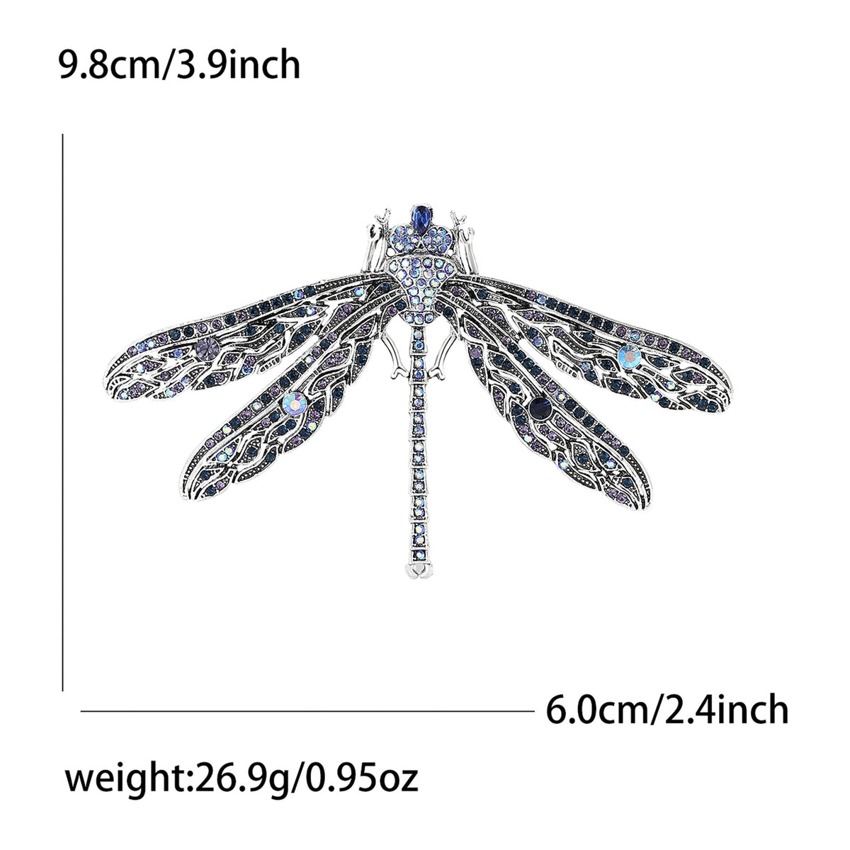 Dragonfly Alloy Rhinestone Brooch PA5749 - view 4