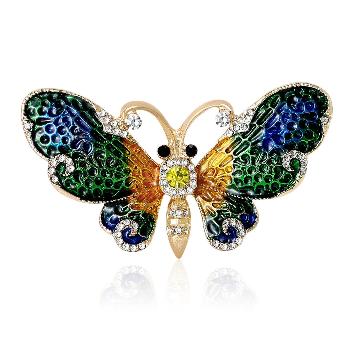 Butterfly Alloy Rhinestone Brooch PA5754