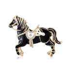 Horse Alloy Rhinestone Brooch PA5757