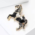 Horse Alloy Rhinestone Brooch PA5757 - view 3