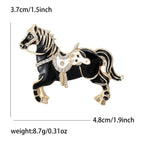 Horse Alloy Rhinestone Brooch PA5757 - view 4