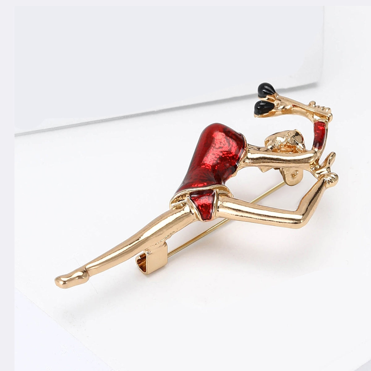 Gymnastics Girl Alloy Rhinestone Brooch PA5763