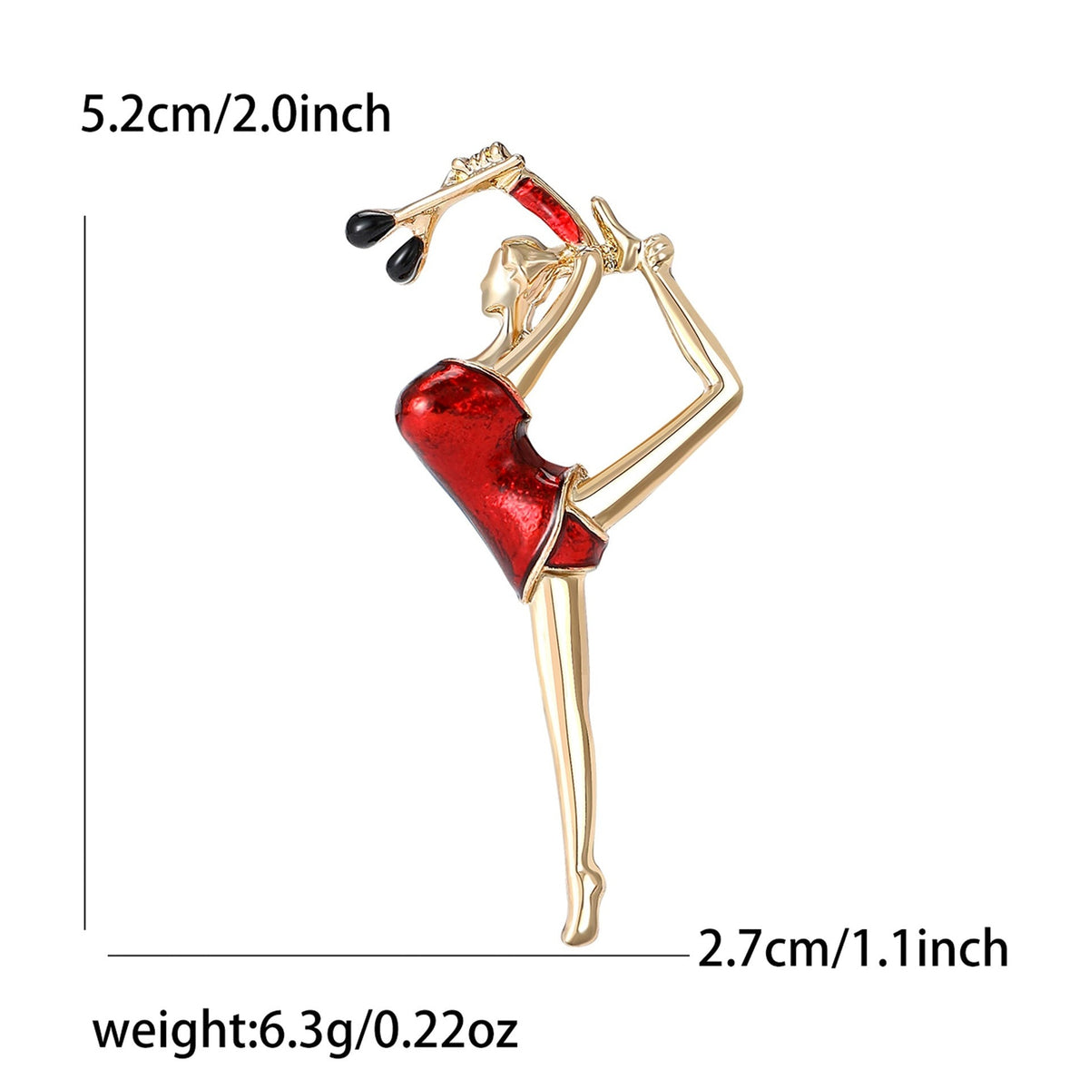 Gymnastics Girl Alloy Rhinestone Brooch PA5763