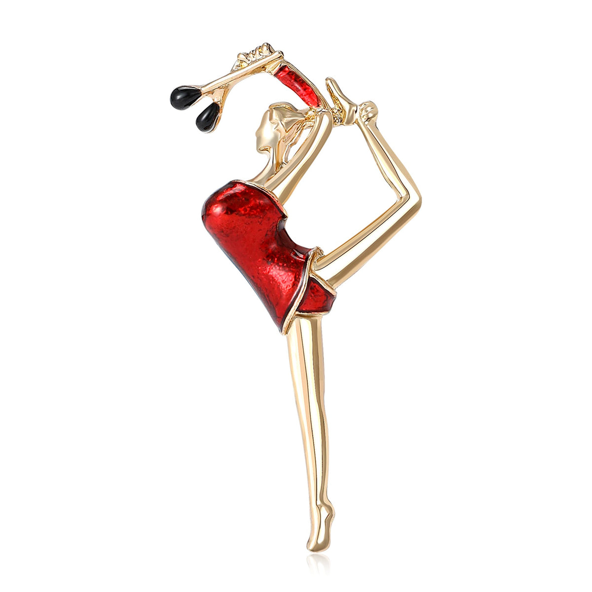 Gymnastics Girl Alloy Rhinestone Brooch PA5763