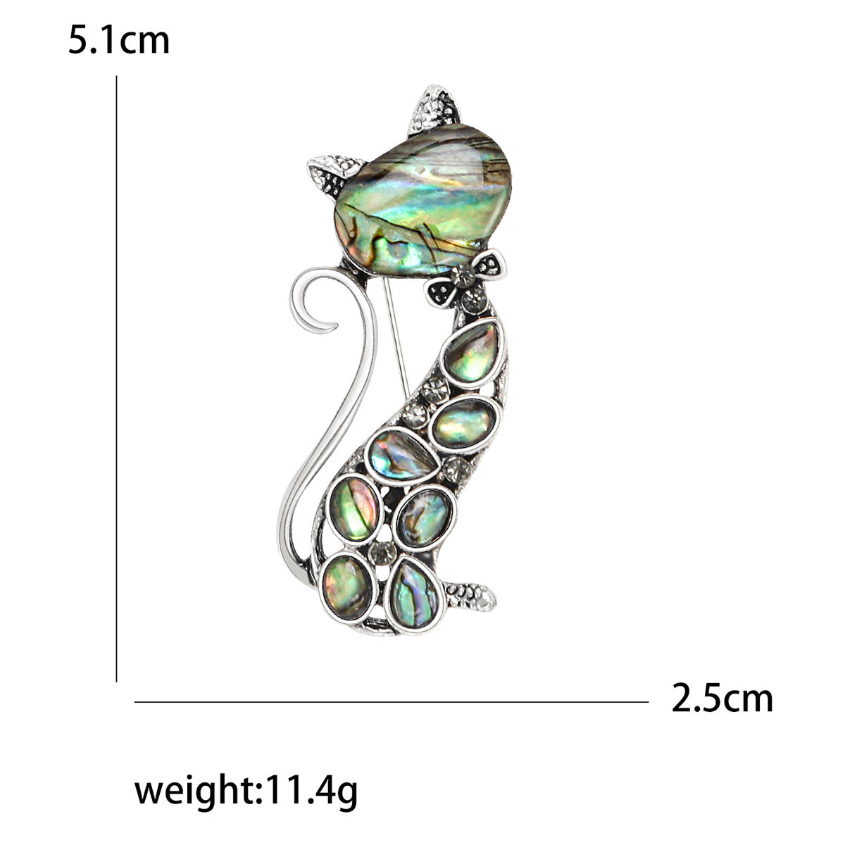 Bow Tie Cat Alloy Rhinestone Brooch PA5766