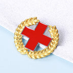 Wheat Ears And The Red Cross Alloy Rhinestone Brooch PA5770