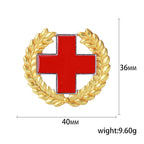 Wheat Ears And The Red Cross Alloy Rhinestone Brooch PA5770