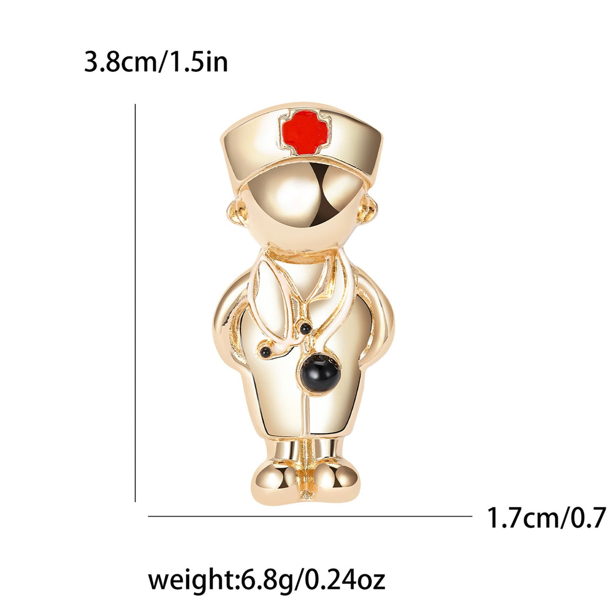 Doctor Alloy Rhinestone Brooch PA5773