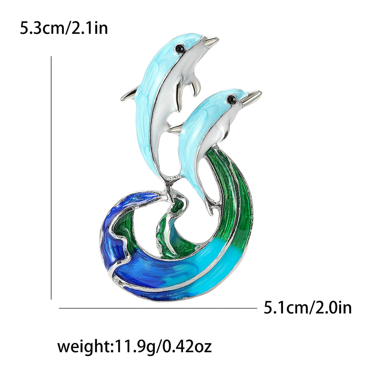 Double Dolphins Alloy Rhinestone Brooch PA5775