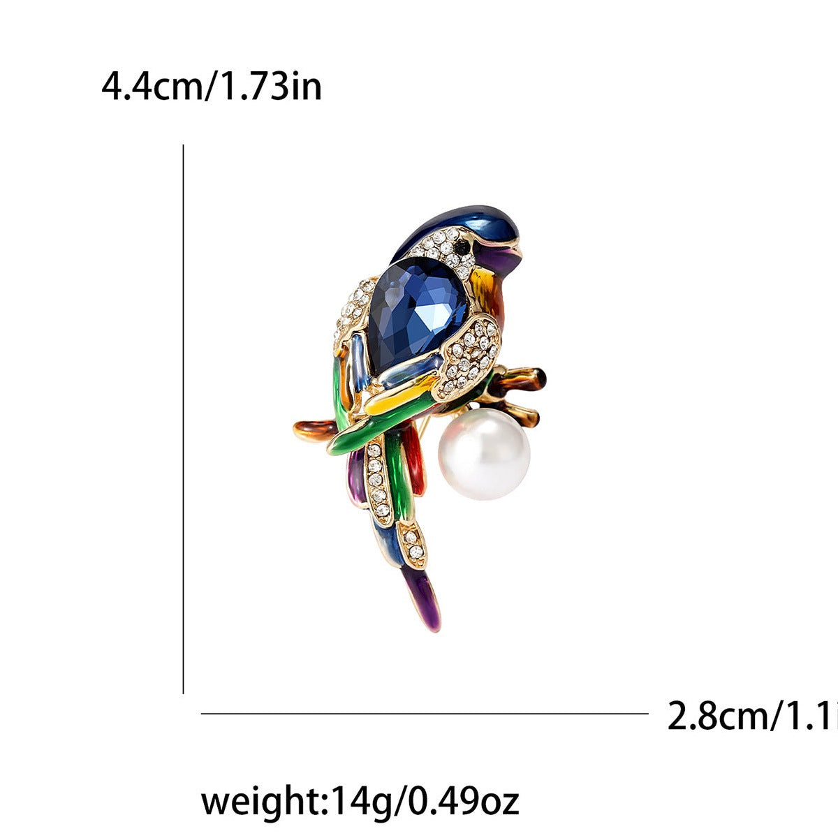 Thrush Crystal Alloy Rhinestone Brooch PA5780 - view 2