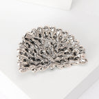 Peacock Spreading its Tail Alloy Rhinestone Brooch PA5781 - view 2
