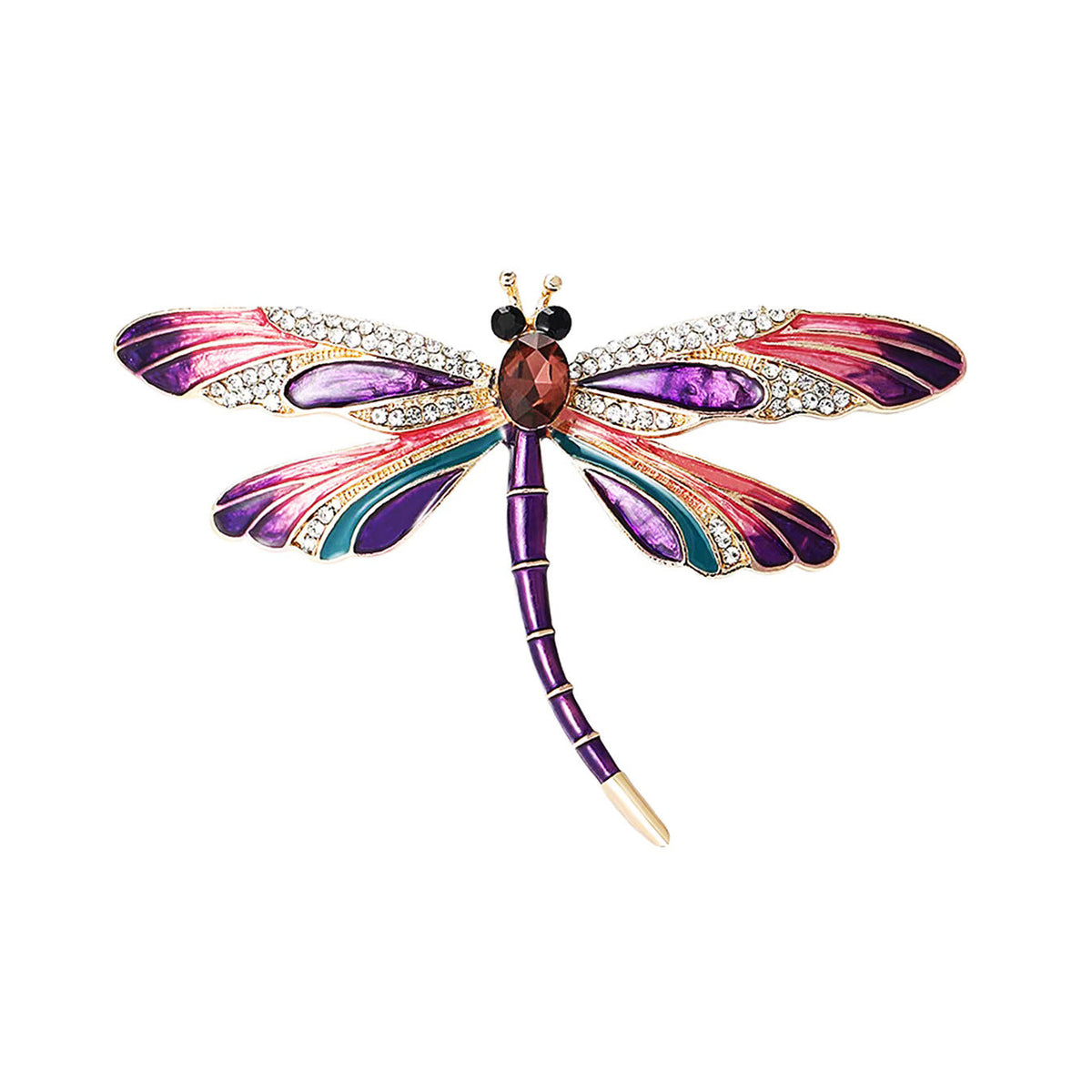 Dragonfly Alloy Rhinestone Brooch PA5785