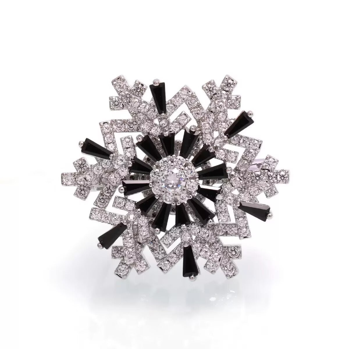 Snowflake Alloy Rhinestone Brooch PA5798 - view 4