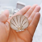 Shell and Pearl Crystal Alloy Rhinestone Brooch PA5801 - view 2