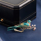 Magpies Climb Plum Blossoms Alloy Rhinestone Brooch PA5802 - view 5
