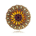 Retro Sunflower Alloy Rhinestone Brooch PA5808