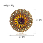 Retro Sunflower Alloy Rhinestone Brooch PA5808 - view 2