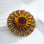 Retro Sunflower Alloy Rhinestone Brooch PA5808 - view 3