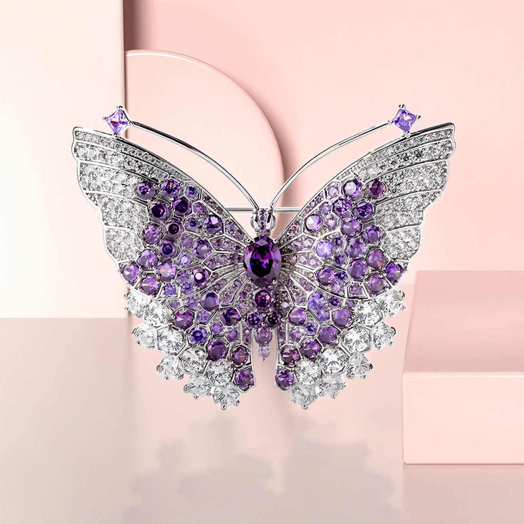 Butterfly Alloy Rhinestone Brooch PA5814 - view 4
