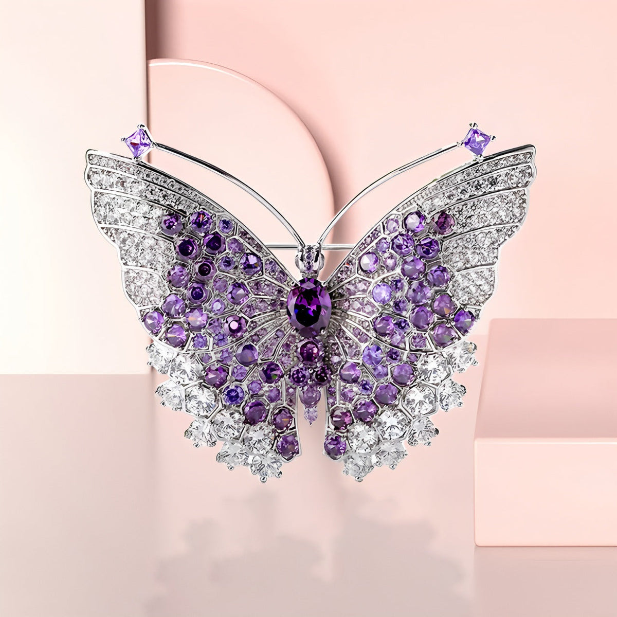 Butterfly Alloy Rhinestone Brooch PA5814 - view 4