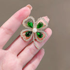 Four-leaf Clover Alloy Rhinestone Brooch PA5832 - view 4
