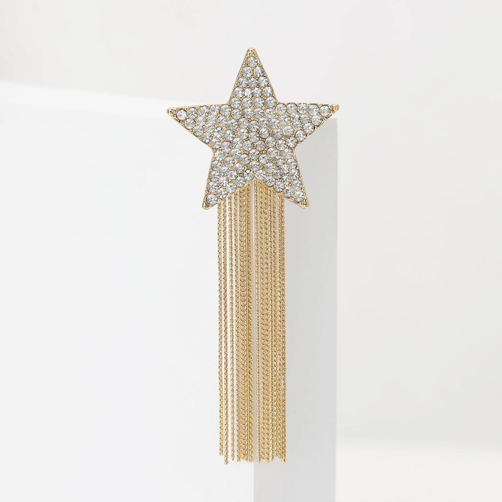 Star Tassel Alloy Rhinestone Brooch PA5833