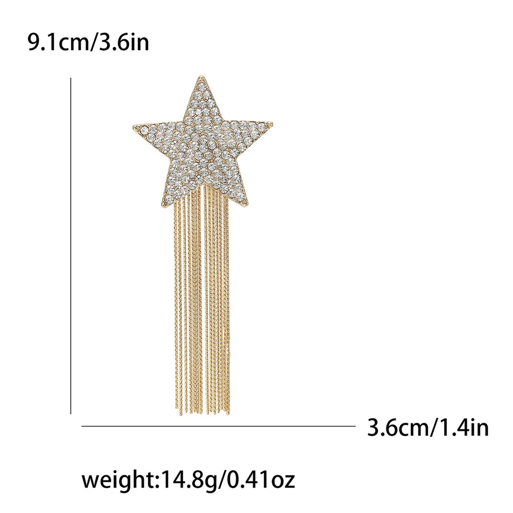 Star Tassel Alloy Rhinestone Brooch PA5833