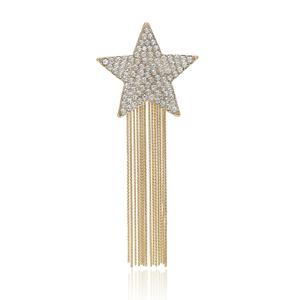 Star Tassel Alloy Rhinestone Brooch PA5833