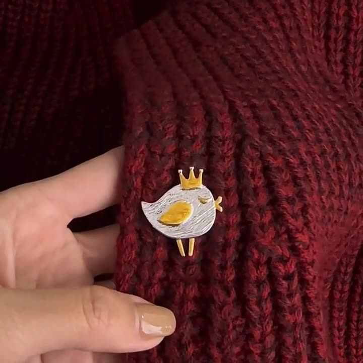 Crown Bird Alloy Brooch PA5836