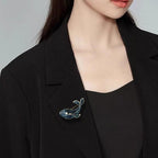 Dolphin Alloy Crystal Brooch PA5850 - view 3