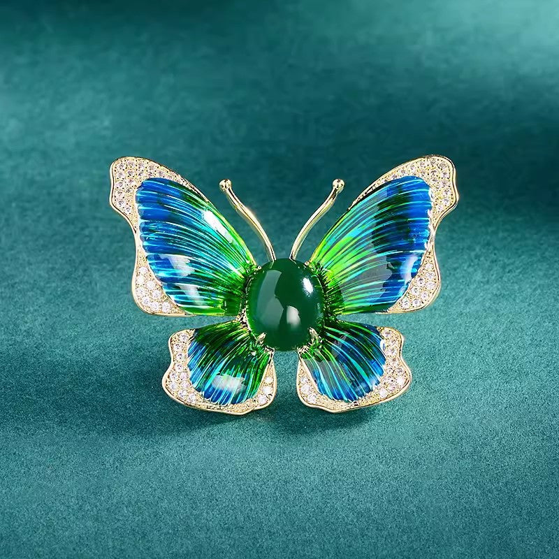 Butterfly Alloy Crystal Rhinestone Brooch PA5851