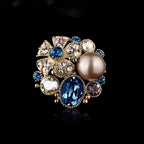 Flower Pearl Alloy Rhinestone Brooch PA5861 - view 2