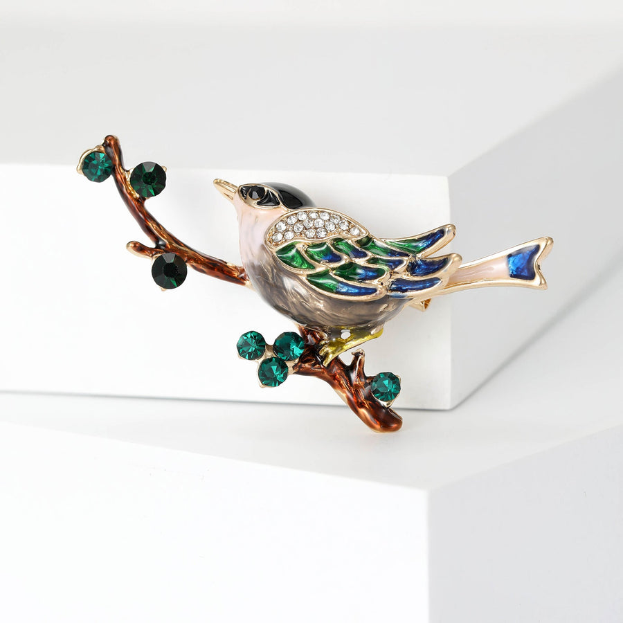 Magpie Branches Alloy Rhinestone Brooch PA5864